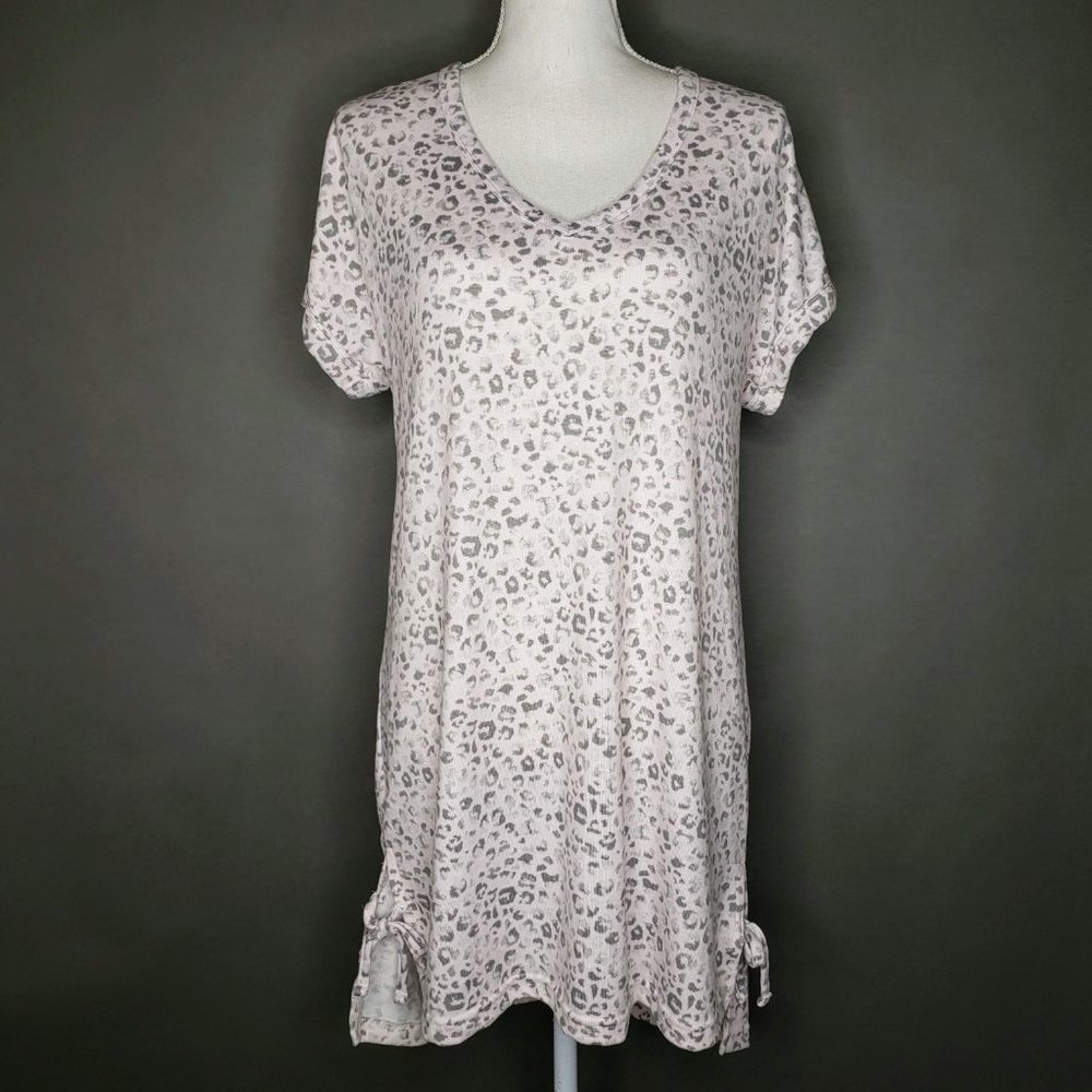 Tahari Cheetah Print V-neck Pajama Dress XL